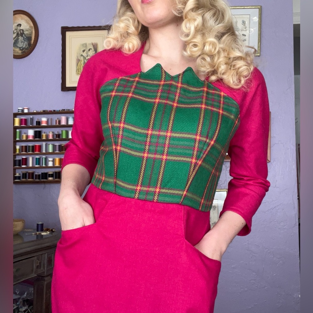 Reproduction 1950s Pencil Dress Wool